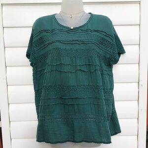 Sundance boho embroidery short sleeve top